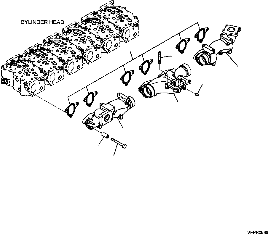 |$14. EXHAUST MANIFOLD AND MOUNTING [A1209-B7A2] - Komatsu part HM300-2 A11001-UP [hm300-0e] - Komatsu spare parts at sparepartskomatsu.com