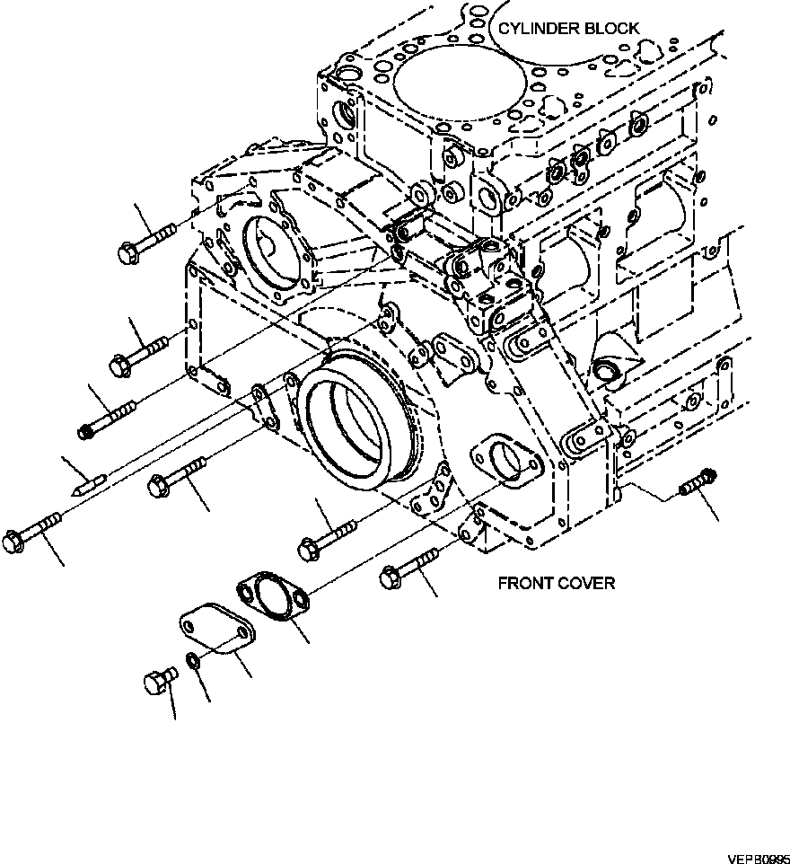 |$32. FRONT COVER MOUNTING AND POINTER [A2109-B7A5] - Komatsu part HM300-2 A11001-UP [hm300-0e] - Komatsu spare parts at sparepartskomatsu.com