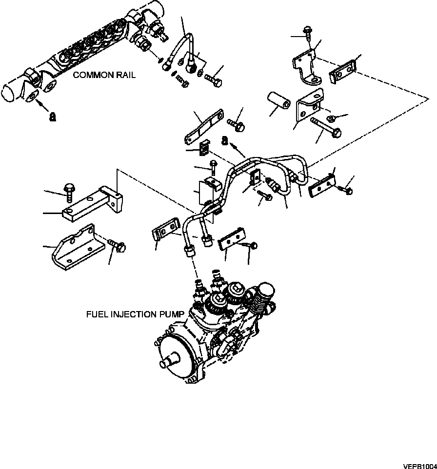 |$82. FUEL PUMP AND COMMON RAIL RETURN PIPING [A4999-B7A7] - Komatsu part HM300-2 A11001-UP [hm300-0e] - Komatsu spare parts at sparepartskomatsu.com