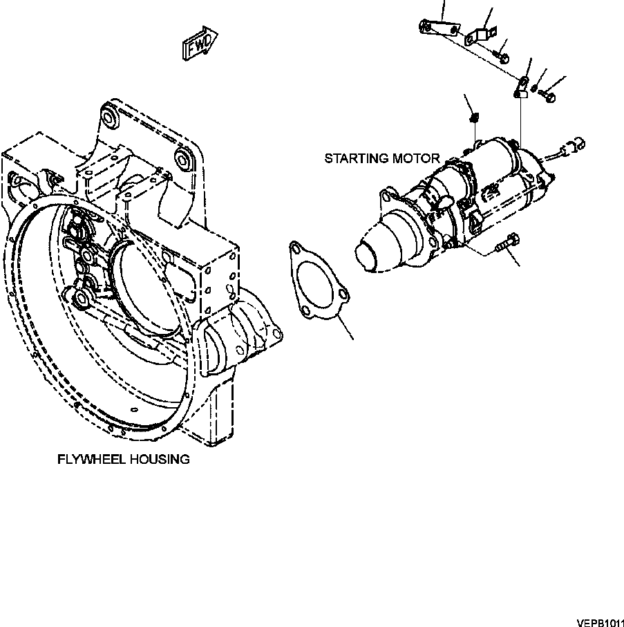 |$100. STARTING MOTOR MOUNTING [A6106-B7A2] - Komatsu part HM300-2 A11001-UP [hm300-0e] - Komatsu spare parts at sparepartskomatsu.com