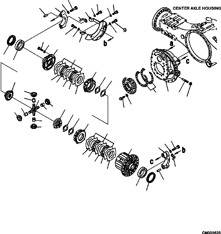 |$58. CENTER AXLE CARRIER AND CAP ASSEMBLY [F3450-01A0] - Komatsu part HM300-2 A11001-UP [hm300-0e] - Komatsu spare parts at sparepartskomatsu.com