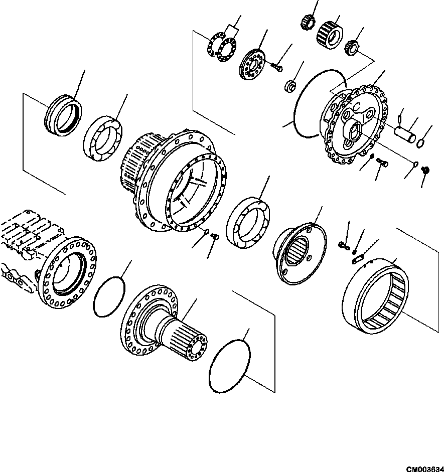 |$74. FINAL DRIVE AND BRAKE R.H. CENTER [F3450-09A0] - Komatsu part HM300-2 A11001-UP [hm300-0e] - Komatsu spare parts at sparepartskomatsu.com