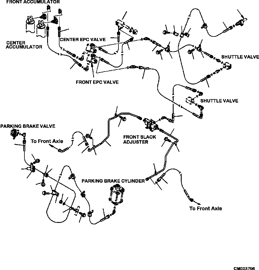 |$106. BRAKE PIPING ACCUMULATOR TO FRONT AXLE [H3511-03A0] - Komatsu part HM300-2 A11001-UP [hm300-0e] - Komatsu spare parts at sparepartskomatsu.com