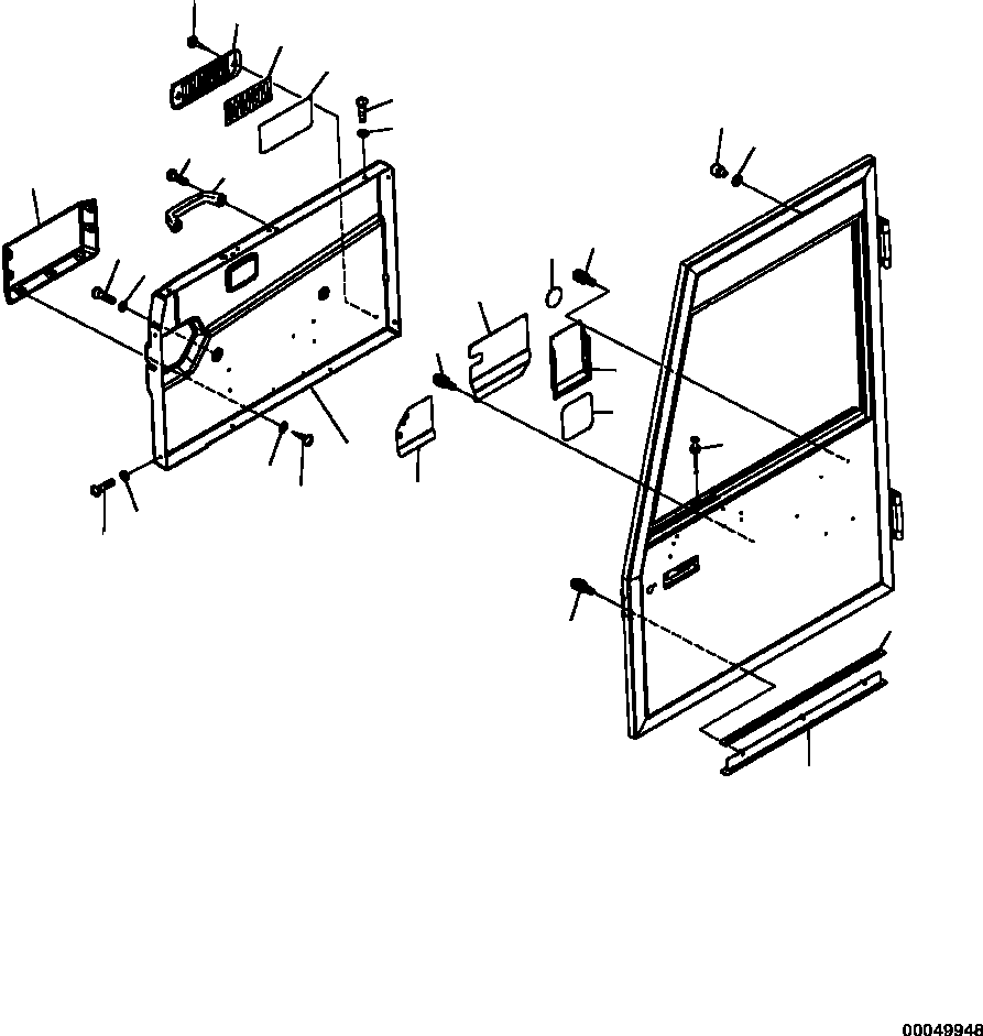 |$12. CAB L.H. DOOR ACCESSORY PARTS (S/N  A11001-A11184 ) [K0200-04A0] - Komatsu part HM300-2 A11001-UP [hm300-0e] - Komatsu spare parts at sparepartskomatsu.com