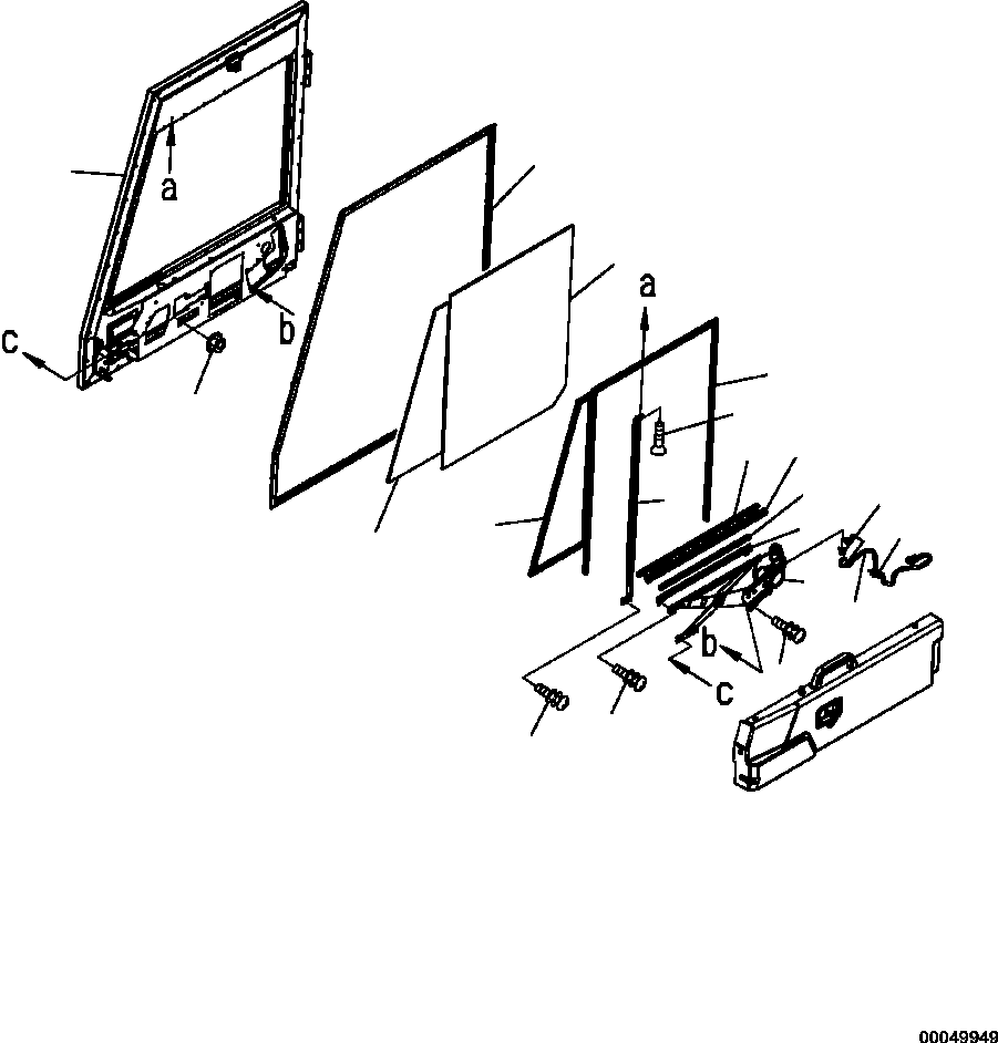 |$18. CAB R.H. DOOR, WINDOW AND RELATED PARTS (S/N  A11185- ) [K0200-05A0A] - Komatsu part HM300-2 A11001-UP [hm300-0e] - Komatsu spare parts at sparepartskomatsu.com