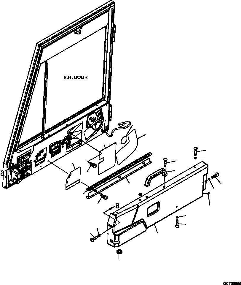 |$26. CAB R.H. DOOR ACCESSORY PARTS (S/N  A11185- ) [K0200-07A0A] - Komatsu part HM300-2 A11001-UP [hm300-0e] - Komatsu spare parts at sparepartskomatsu.com