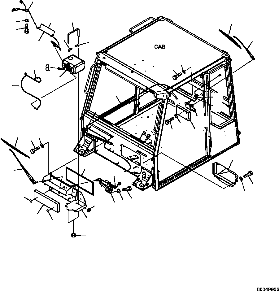 |$32. CAB FRONT AND REAR WIPERS (S/N  A11001-A11184 ) [K0200-09A0] - Komatsu part HM300-2 A11001-UP [hm300-0e] - Komatsu spare parts at sparepartskomatsu.com