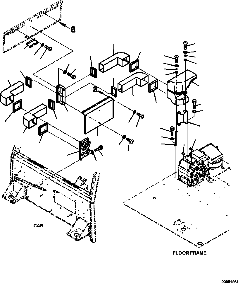 |$82. FLOOR AIR CONDITIONER DUCT SIDE (S/N  A11185- ) [K0200-24A0A] - Komatsu part HM300-2 A11001-UP [hm300-0e] - Komatsu spare parts at sparepartskomatsu.com