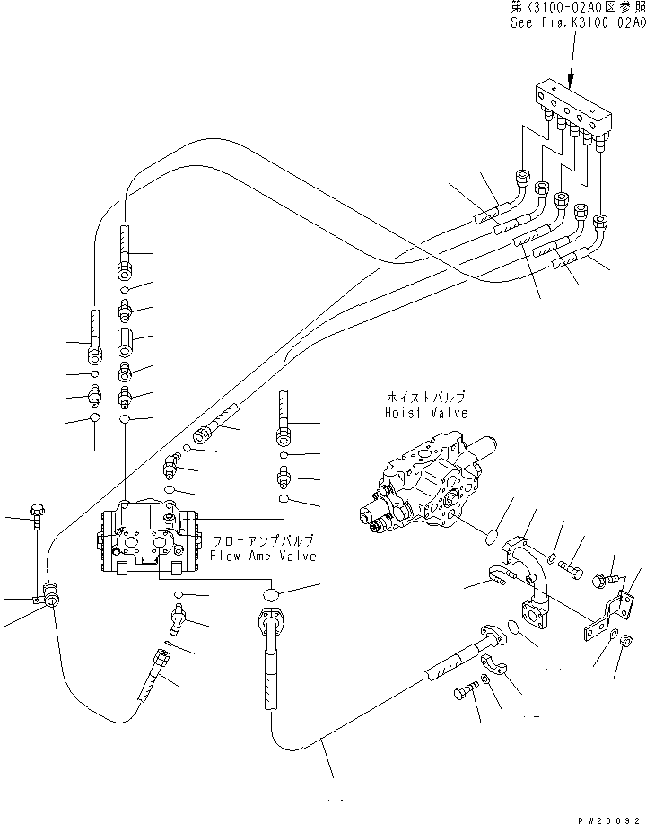 220. HYDRAULIC PIPING (STEERING CYLINDER LINE¤ 1/2)(#1001-1015) [H3410-05A0] - Komatsu part HM300-1 S/N 1001-UP [hm300-1r] - Komatsu spare parts at sparepartskomatsu.com