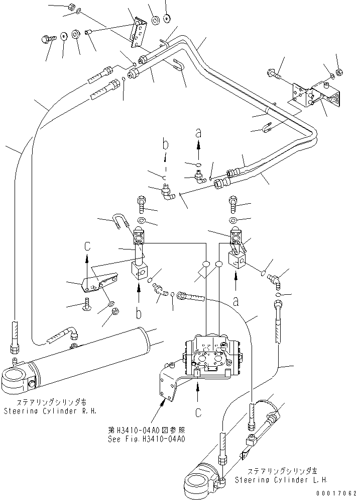240. HYDRAULIC PIPING (STEERING CYLINDER LINE¤ 2/2) [H3410-06A0] - Komatsu part HM300-1 S/N 1001-UP [hm300-1r] - Komatsu spare parts at sparepartskomatsu.com