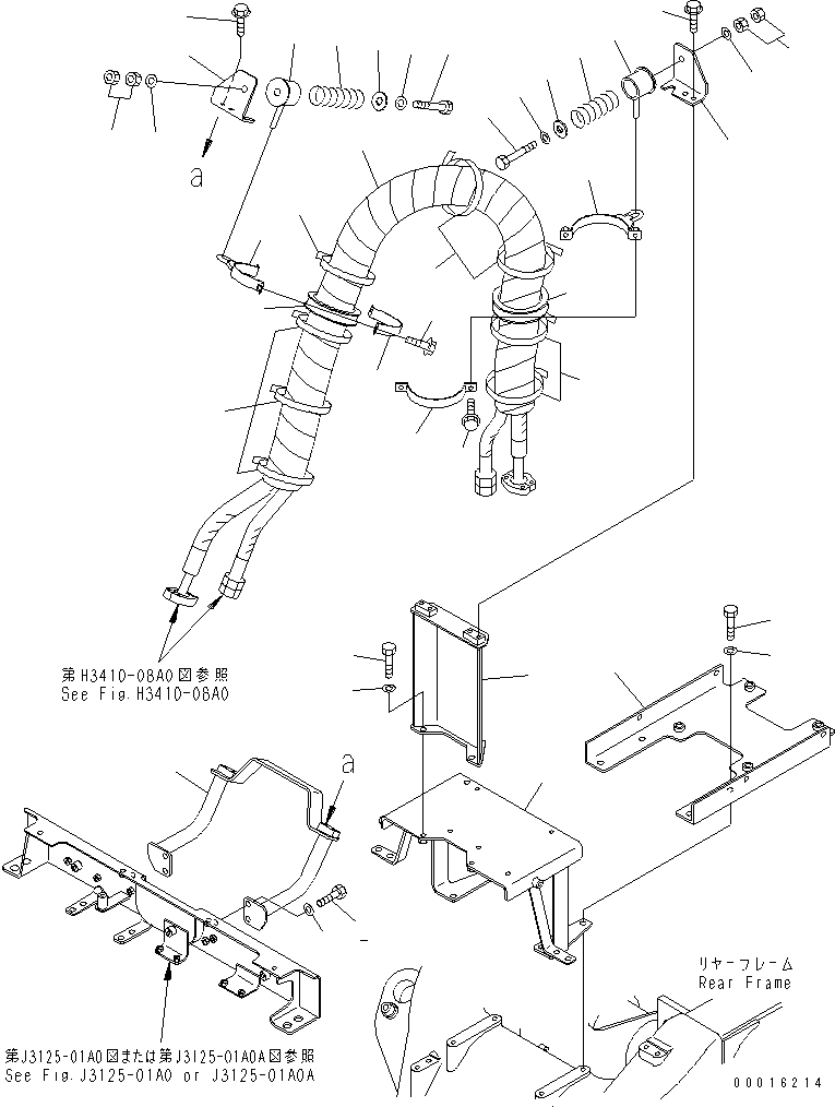 290. HYDRAULIC PIPING (PIPING MOUNTING PARTS)(#1022-) [H3410-09A0A] - Komatsu part HM300-1 S/N 1001-UP [hm300-1r] - Komatsu spare parts at sparepartskomatsu.com