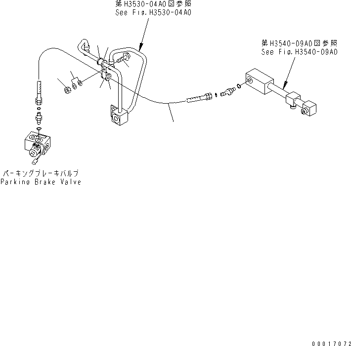 580. BRAKE PIPING (RETURN LINE¤ FOR PARKING VALVE AND CHARGE VALVE) [H3540-08A0] - Komatsu part HM300-1 S/N 1001-UP [hm300-1r] - Komatsu spare parts at sparepartskomatsu.com