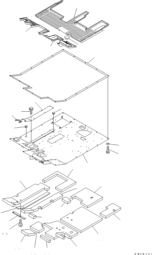 420. FLOOR (FLOOR FRAME AND MAT)(#1001-1015) [K3100-01A0] - Komatsu part HM300-1 S/N 1001-UP [hm300-1r] - Komatsu spare parts at sparepartskomatsu.com