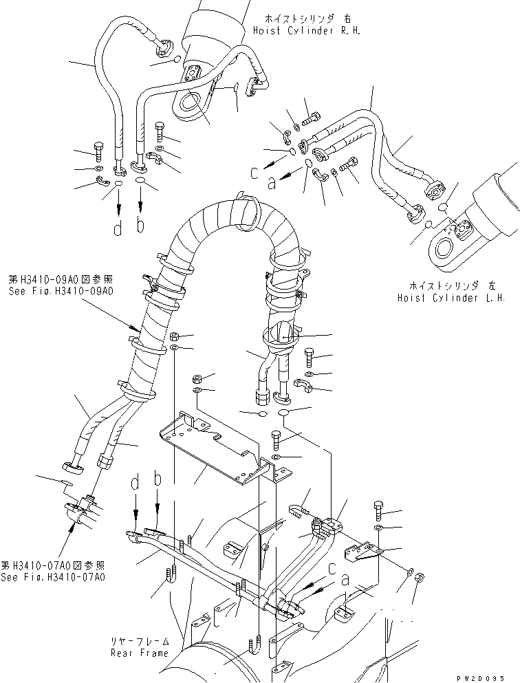 240. HYDRAULIC PIPING (HOIST CYLINDER LINE¤ 2/2) [H3410-08A0] - Komatsu part HM300TN-1 S/N 1001-UP [hm300tnr] - Komatsu spare parts at sparepartskomatsu.com