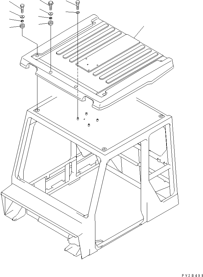 210. OPERATOR'S CAB (ROOF AND MOUNTING PARTS) (WITH RADIO OR STEREO CASSETTE) [K0200-17A0] - Komatsu part HM350-1L S/N A10001-UP [hm350-0e] - Komatsu spare parts at sparepartskomatsu.com