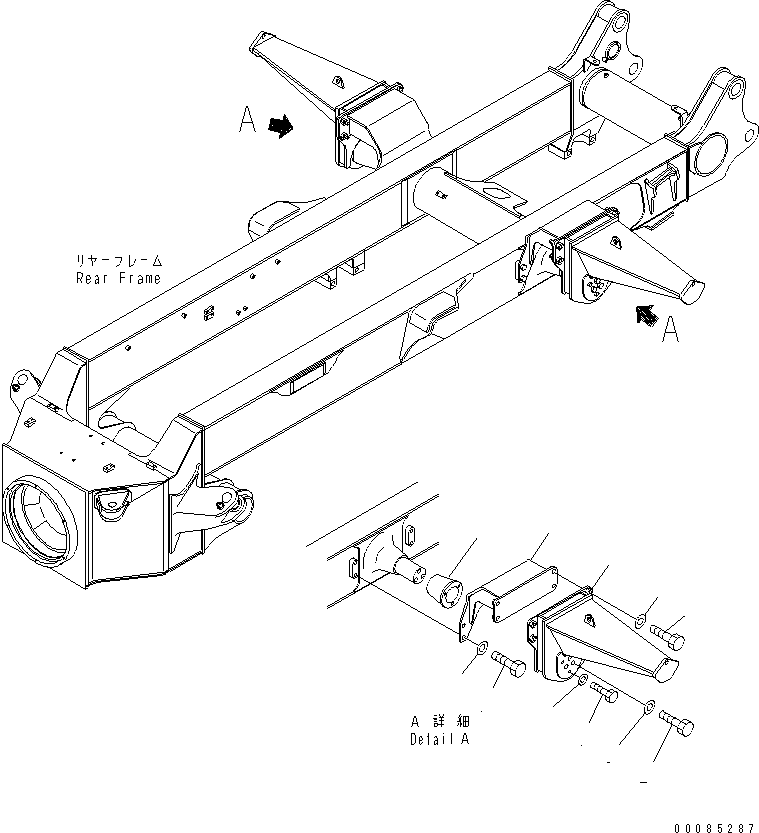 130. REAR SUSPENSION (EQUALIZER BAR MOUNTING PARTS) (FOR NEW TAIL GATE) [S3300-03A2] - Komatsu part HM350-1L S/N A10001-UP [hm350-0e] - Komatsu spare parts at sparepartskomatsu.com