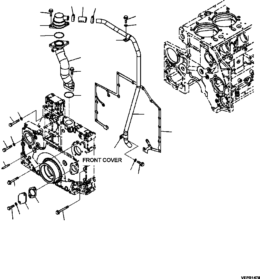 |$8. BREATHER PIPING AND FRONT GEAR TRAIN COVER MOUNTING [A1115-B8A2] - Komatsu part HM350-2 SN A11001-UP [hm350-ae] - Komatsu spare parts at sparepartskomatsu.com