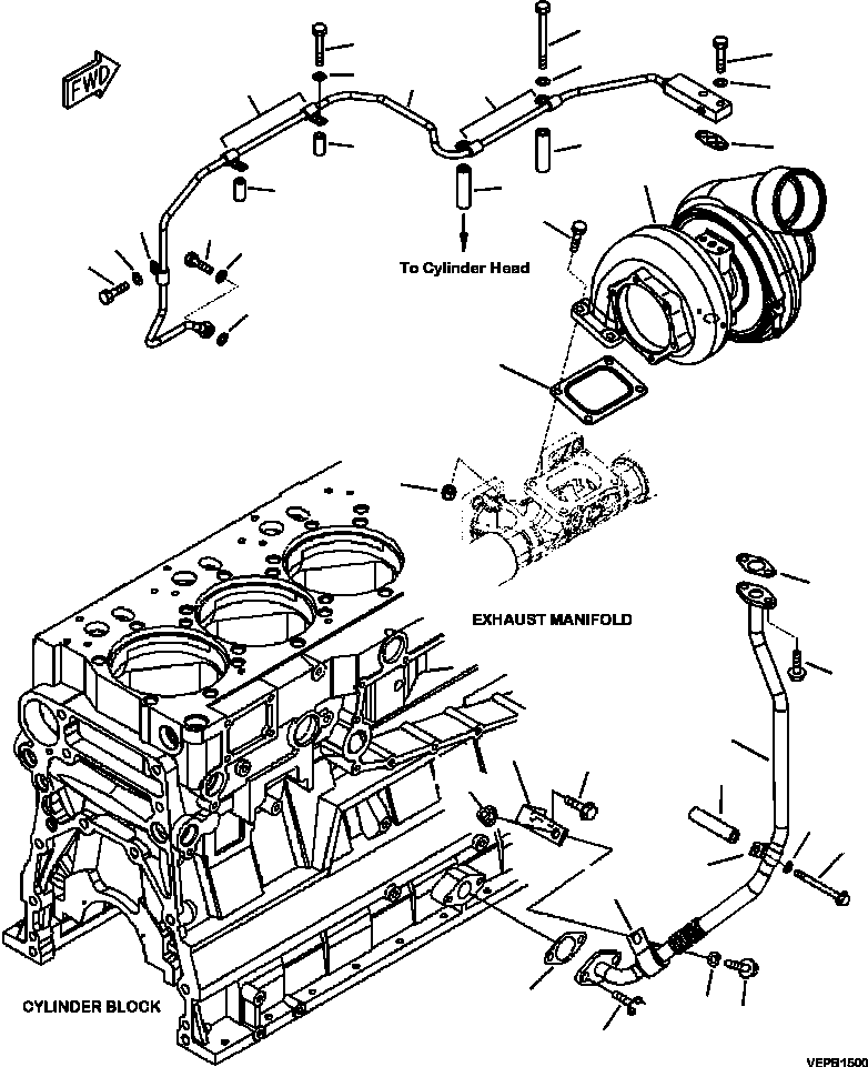 |$10. TURBOCHARGER PIPING ENGINE S/N 530008-534892 [A1120-B8A2] - Komatsu part HM350-2 SN A11001-UP [hm350-ae] - Komatsu spare parts at sparepartskomatsu.com