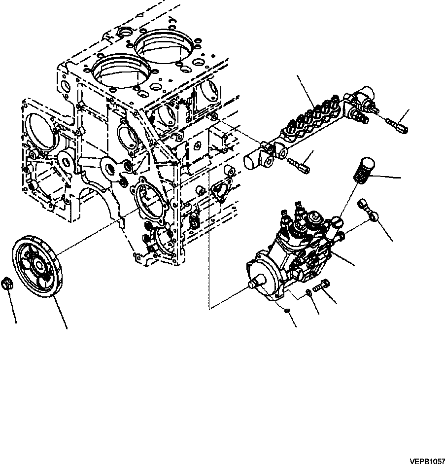 |$116. FUEL INJECTION PUMP AND COMMON RAIL MOUNTING [A4115-B8A0] - Komatsu part HM350-2 SN A11001-UP [hm350-ae] - Komatsu spare parts at sparepartskomatsu.com