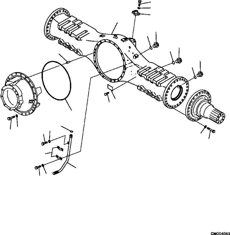 |$120. REAR AXLE HOUSING AND RELATED PARTS [F3560-06A0] - Komatsu part HM350-2 SN A11001-UP [hm350-ae] - Komatsu spare parts at sparepartskomatsu.com