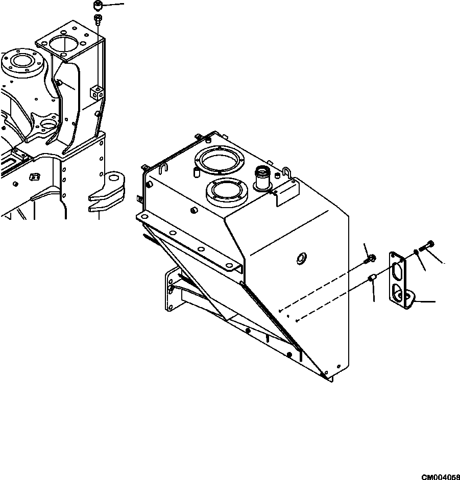 |$24. HYDRAULIC TANK SHIPPING LOCK BRACKET ( A11001-A11105) [H0150-05A1] - Komatsu part HM350-2 SN A11001-UP [hm350-ae] - Komatsu spare parts at sparepartskomatsu.com