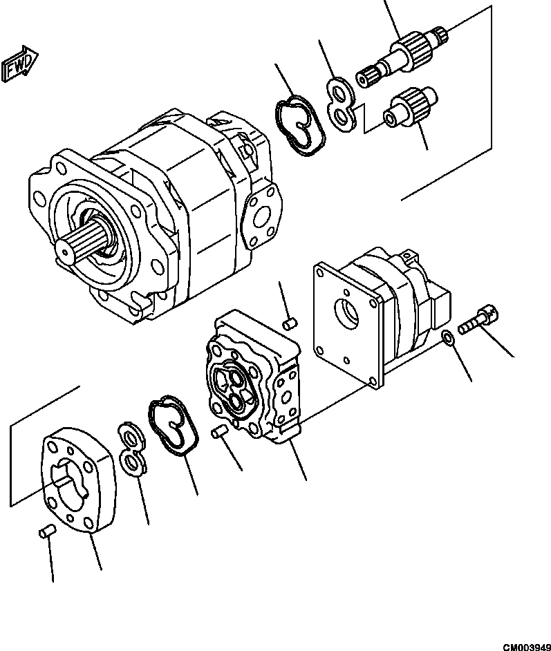 |$36. HYDRAULIC PUMP SDR80+SB12+8 (2/3) [H0210-01A5] - Komatsu part HM350-2 SN A11001-UP [hm350-ae] - Komatsu spare parts at sparepartskomatsu.com