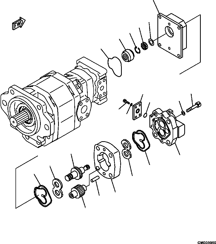 |$38. HYDRAULIC PUMP SDR80+SB12+8 (3/3) [H0210-01A6] - Komatsu part HM350-2 SN A11001-UP [hm350-ae] - Komatsu spare parts at sparepartskomatsu.com