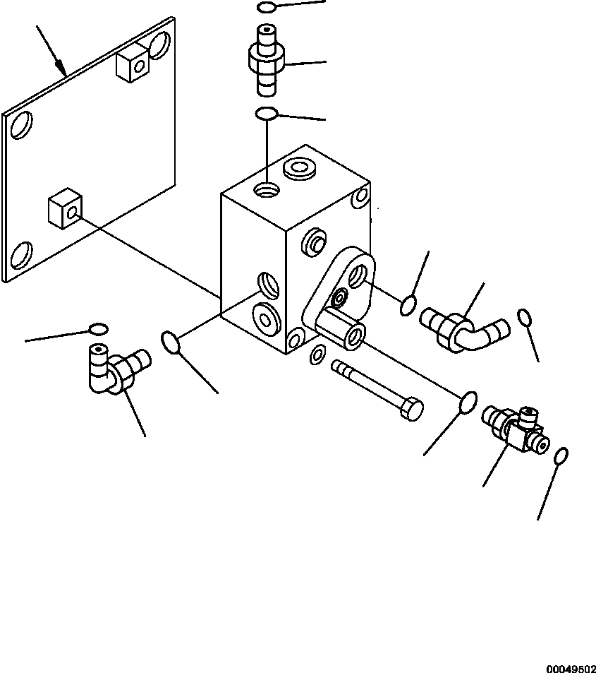 |$158. ACCUMULATOR CHARGE VALVE CONNECTING PARTS [H3530-04A0] - Komatsu part HM350-2 SN A11001-UP [hm350-ae] - Komatsu spare parts at sparepartskomatsu.com