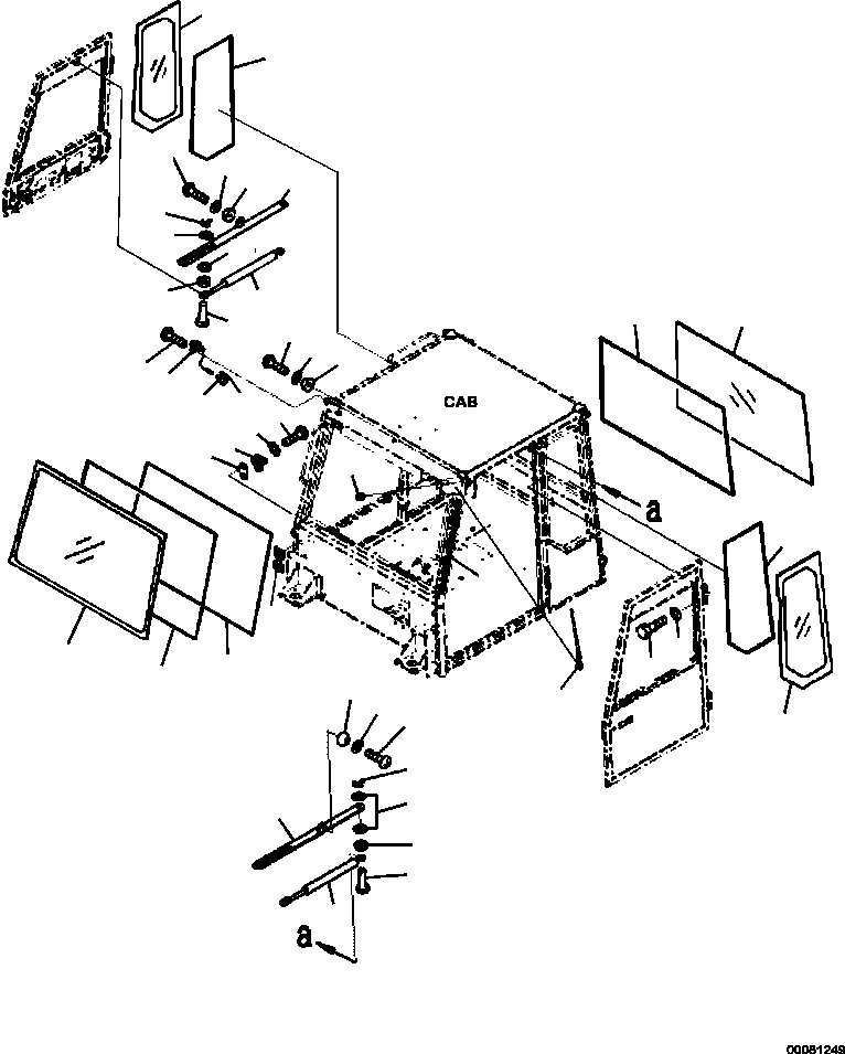 |$14. CAB GLASS WINDOWS [K0200-08B0] - Komatsu part HM350-2 SN A11001-UP [hm350-ae] - Komatsu spare parts at sparepartskomatsu.com