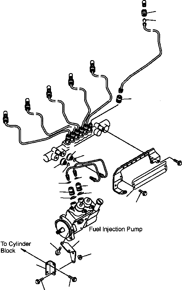 |$38. FUEL INJECTION PUMP - BRACKET AND PIPING [A4030-A4A8] - Komatsu part HM350-1L S/N A10001-UP [hm3501l] - Komatsu spare parts at sparepartskomatsu.com