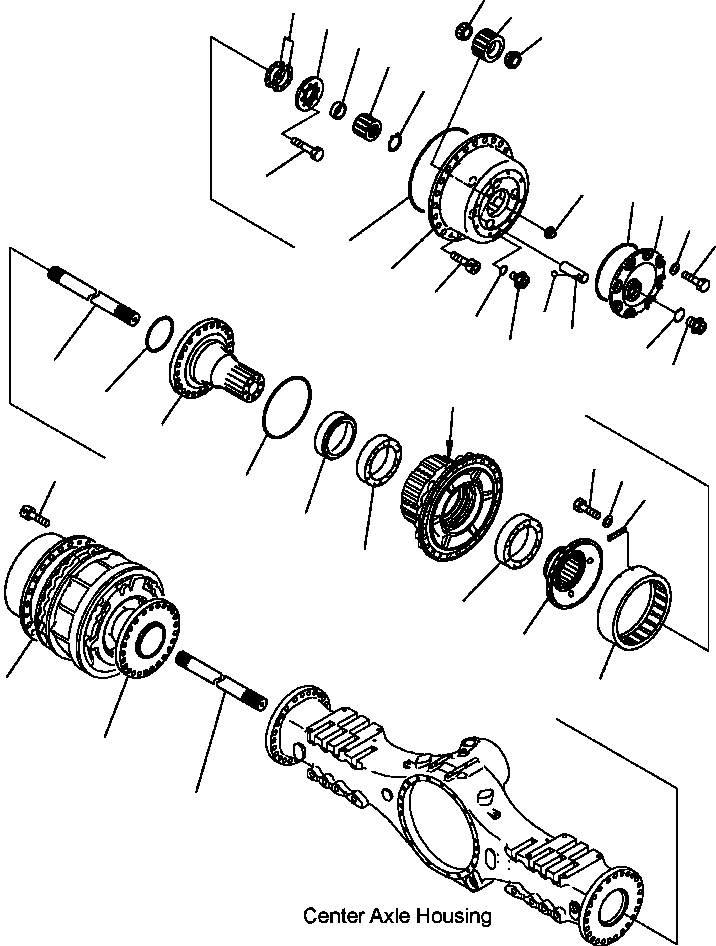 |$33. CENTER AXLE - FINAL DRIVE [F3450-05A0] - Komatsu part HM350-1L S/N A10001-UP [hm3501l] - Komatsu spare parts at sparepartskomatsu.com