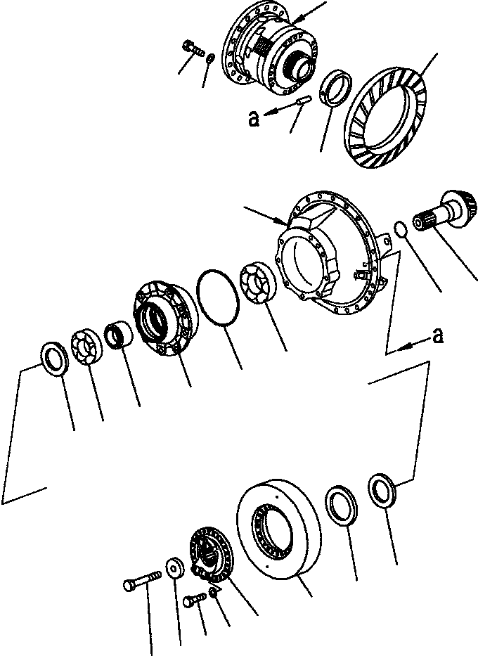 |$44. REAR AXLE - PINION AND CAGE [F3560-03A0] - Komatsu part HM350-1L S/N A10001-UP [hm3501l] - Komatsu spare parts at sparepartskomatsu.com