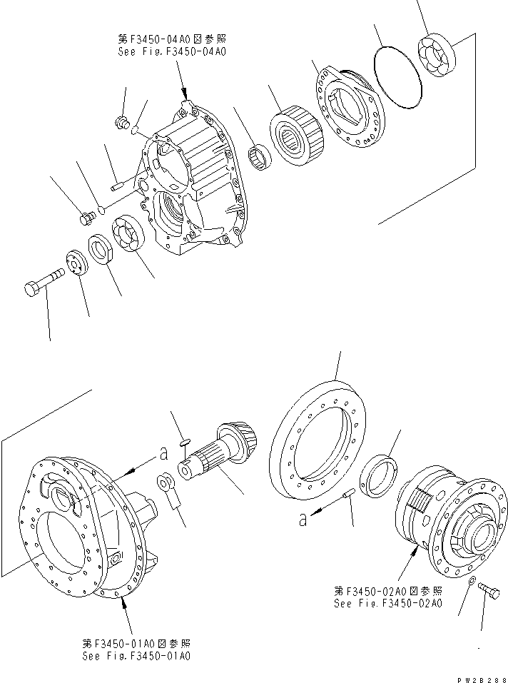 570. CENTER AXLE (PINION AND CAGE)(#1001-1032) [F3450-03A0] - Komatsu part HM400-1 S/N 1001-UP [hm400-1r] - Komatsu spare parts at sparepartskomatsu.com