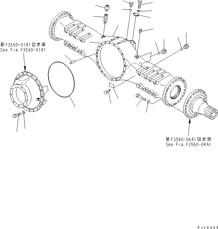 1090. REAR AXLE (HOUSING AND RELATED PARTS) (LIMITED SLIP DIF.)(#1033-.) [F3560-07A1] - Komatsu part HM400-1 S/N 1001-UP [hm400-1r] - Komatsu spare parts at sparepartskomatsu.com