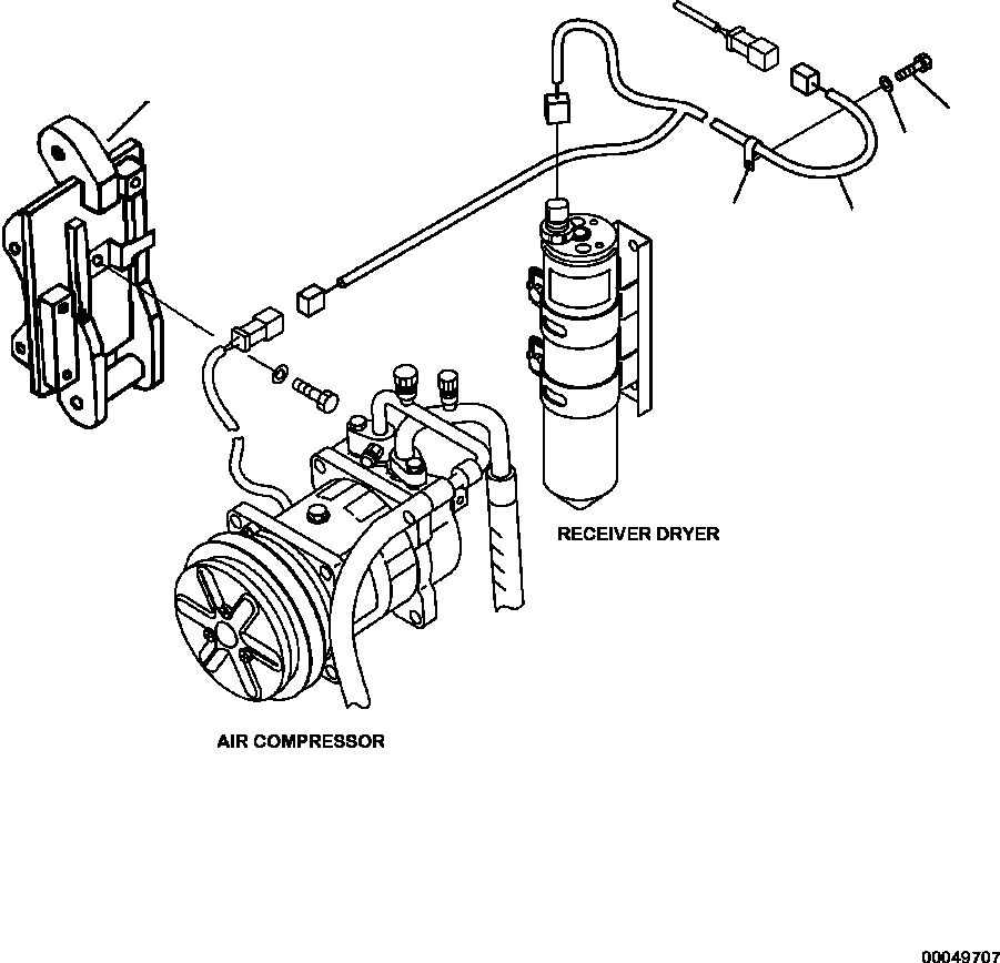 |$116. AIR CONDITIONING AIR COMPRESSOR AND RECEIVER DRYER WIRING HARNESS [K0200-94B0] - Komatsu part HM400-2 SN A11001-UP [hm400-ae] - Komatsu spare parts at sparepartskomatsu.com