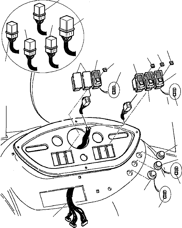 |$4. LATERAL DASHBOARD - SWITCH AND RELAY [E1440-01A0] - Komatsu part WB140-2N S/N A20001-A20636 [wb1402n] - Komatsu spare parts at sparepartskomatsu.com