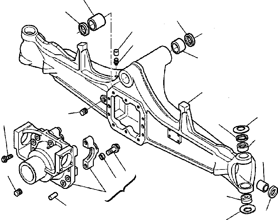 |$26. FRONT AXLE (4WD) - HOUSING [F3400-01A0] - Komatsu part WB140-2N S/N A20001-A20636 [wb1402n] - Komatsu spare parts at sparepartskomatsu.com