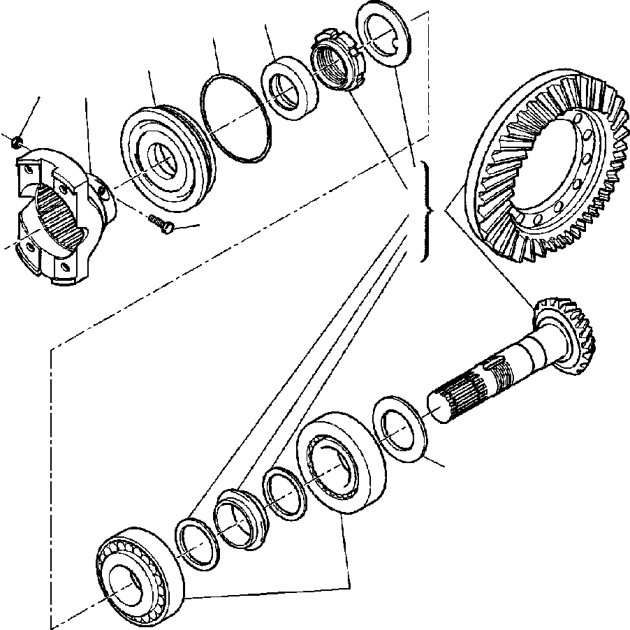 |$28. FRONT AXLE (4WD) - BEREL GEAR AND PINION [F3410-01A0] - Komatsu part WB140-2N S/N A20001-A20636 [wb1402n] - Komatsu spare parts at sparepartskomatsu.com