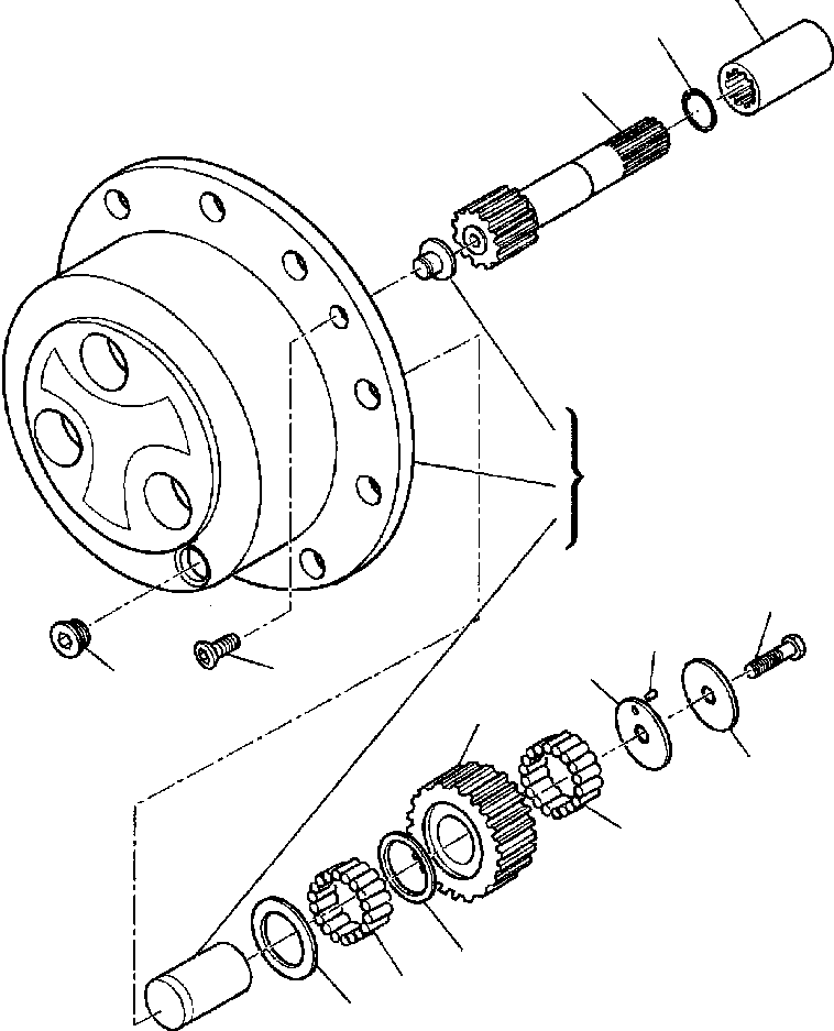 |$42. REAR AXLE - PLANETARY GEAR [F3485-01A0] - Komatsu part WB140-2N S/N A20001-A20636 [wb1402n] - Komatsu spare parts at sparepartskomatsu.com