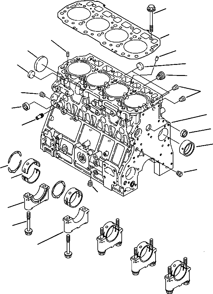 |$28. TIER  II ENGINE CYLINDER BLOCK - S/N  A20814- [A0110-01A1] - Komatsu part WB140-2N S/N A20637-UP [wb1402n1] - Komatsu spare parts at sparepartskomatsu.com