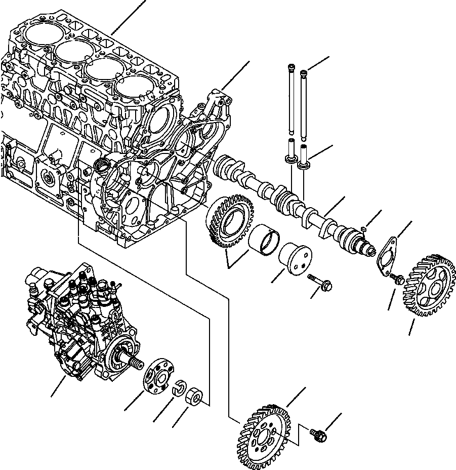 |$38. TIER  II ENGINE CAMSHAFT AND DRIVE GEAR - S/N  A20814- [A0113-01A1] - Komatsu part WB140-2N S/N A20637-UP [wb1402n1] - Komatsu spare parts at sparepartskomatsu.com