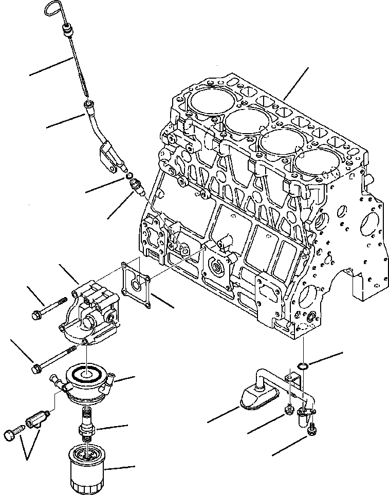 |$44. TIER  I ENGINE OIL COOLER AND FILTER, SUCTION LINE AND DIPSTICK - S/N  A20637-A20813 [A0120-01A0] - Komatsu part WB140-2N S/N A20637-UP [wb1402n1] - Komatsu spare parts at sparepartskomatsu.com