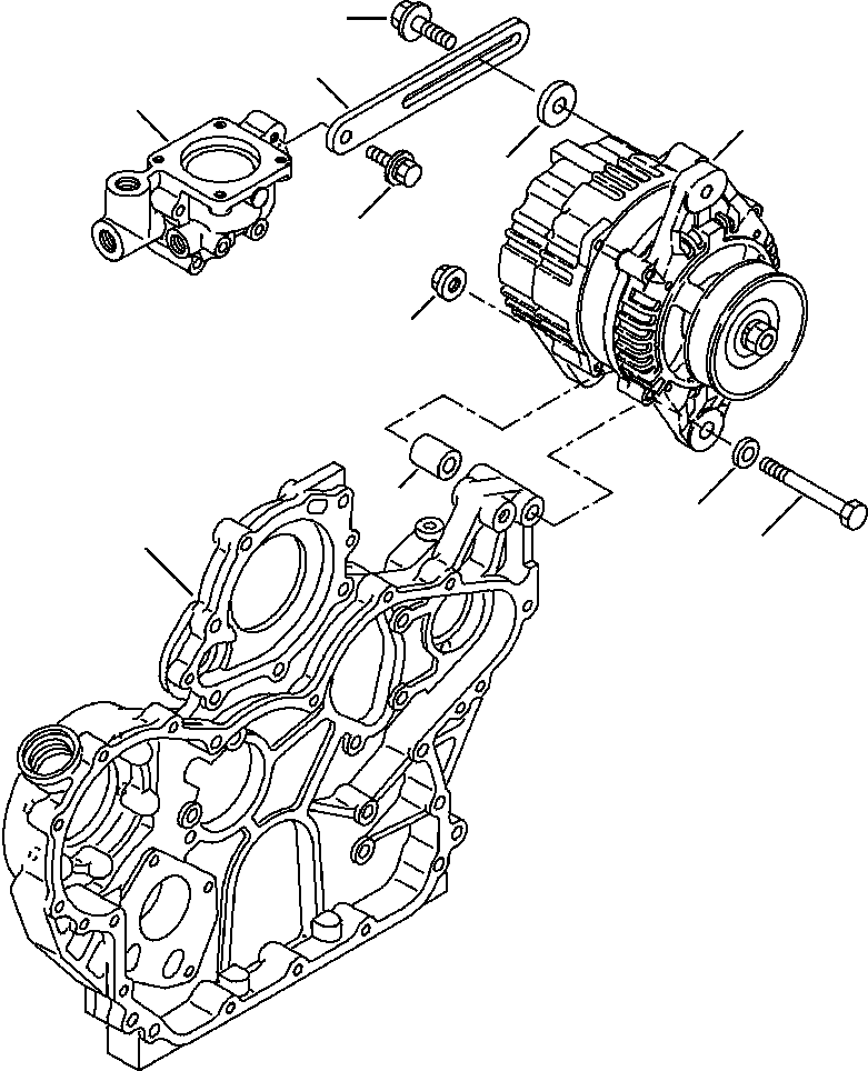 |$84. TIER  I OR  II ENGINE ALTERNATOR MOUNTING - S/N  A20637- [A0150-01A0] - Komatsu part WB140-2N S/N A20637-UP [wb1402n1] - Komatsu spare parts at sparepartskomatsu.com