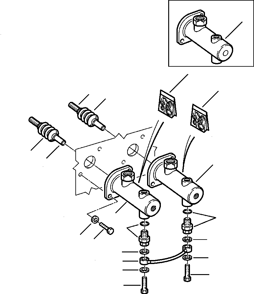 |$8. DRIVE TRAIN PIPING BRAKE CYLINDERS - S/N  A20637- [F3000-01A4] - Komatsu part WB140-2N S/N A20637-UP [wb1402n1] - Komatsu spare parts at sparepartskomatsu.com