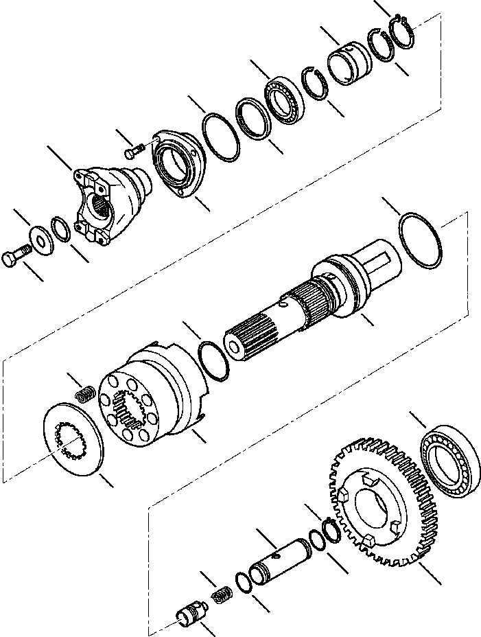 |$34. 4WD TRANSMISSION FRONT OUTPUT SHAFT - S/N  A20637-A20928 [F3300-01A8] - Komatsu part WB140-2N S/N A20637-UP [wb1402n1] - Komatsu spare parts at sparepartskomatsu.com