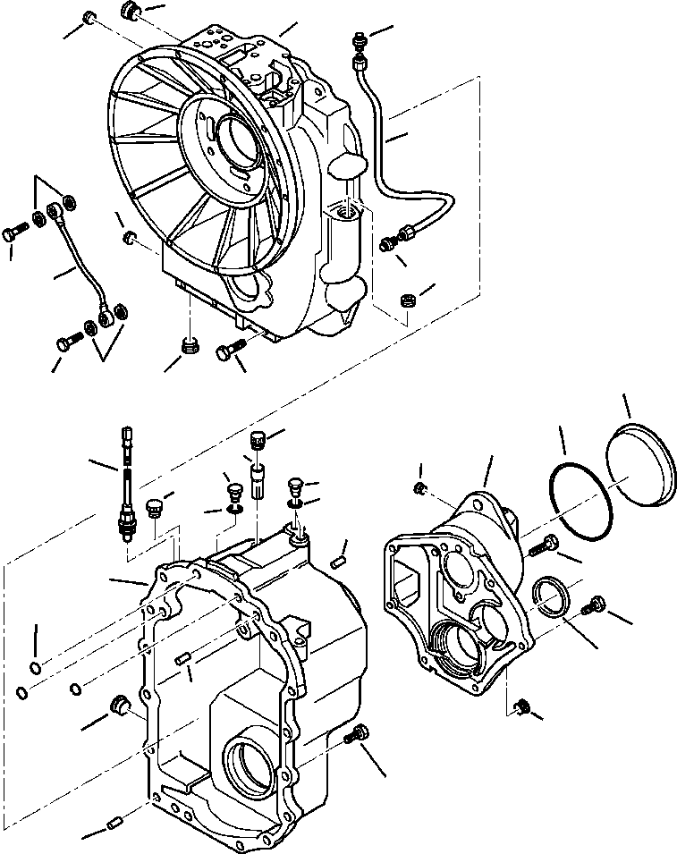 |$50. 4WD TRANSMISSION FRONT AND REAR HOUSINGS - S/N  A20929- [F3300-02A2] - Komatsu part WB140-2N S/N A20637-UP [wb1402n1] - Komatsu spare parts at sparepartskomatsu.com