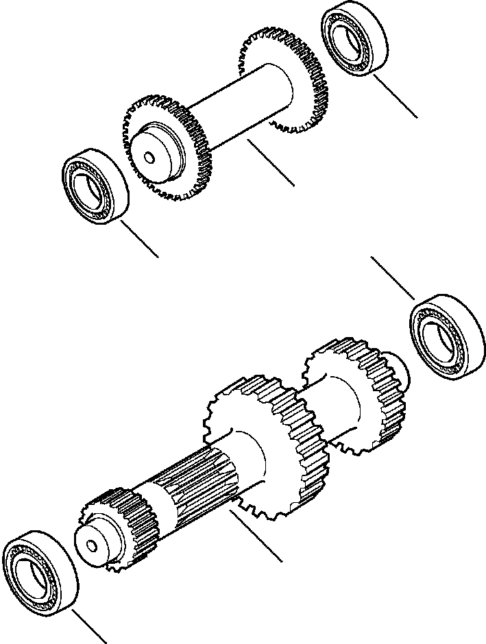 |$54. 4WD TRANSMISSION PRIMARY AND REVERSE SHAFTS - S/N  A20929- [F3300-02A4] - Komatsu part WB140-2N S/N A20637-UP [wb1402n1] - Komatsu spare parts at sparepartskomatsu.com