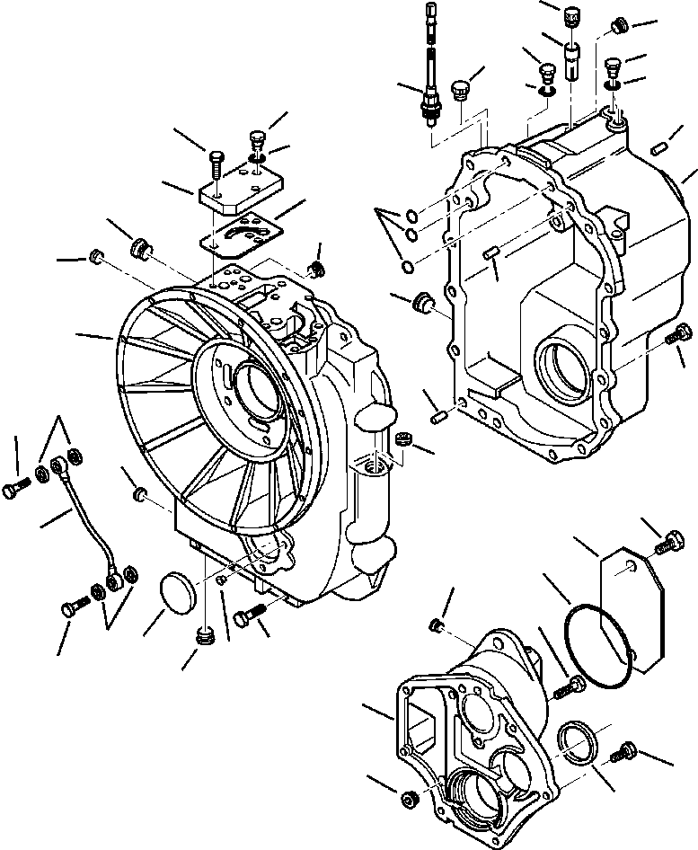 |$78. 2WD TRANSMISSION FRONT AND REAR HOUSINGS - S/N  A20637-A20955 [F3350-01A2] - Komatsu part WB140-2N S/N A20637-UP [wb1402n1] - Komatsu spare parts at sparepartskomatsu.com