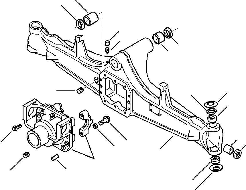 |$124. 4WD FRONT AXLE HOUSING AND DIFF SUPPORT - S/N  A20637- [F3400-01A1] - Komatsu part WB140-2N S/N A20637-UP [wb1402n1] - Komatsu spare parts at sparepartskomatsu.com