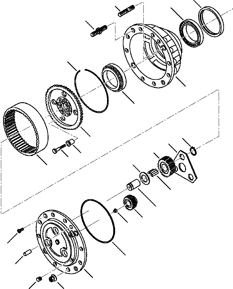 |$136. 4WD FRONT AXLE WHEEL HUB AND PLANETARY - S/N  A20637- [F3400-01A7] - Komatsu part WB140-2N S/N A20637-UP [wb1402n1] - Komatsu spare parts at sparepartskomatsu.com